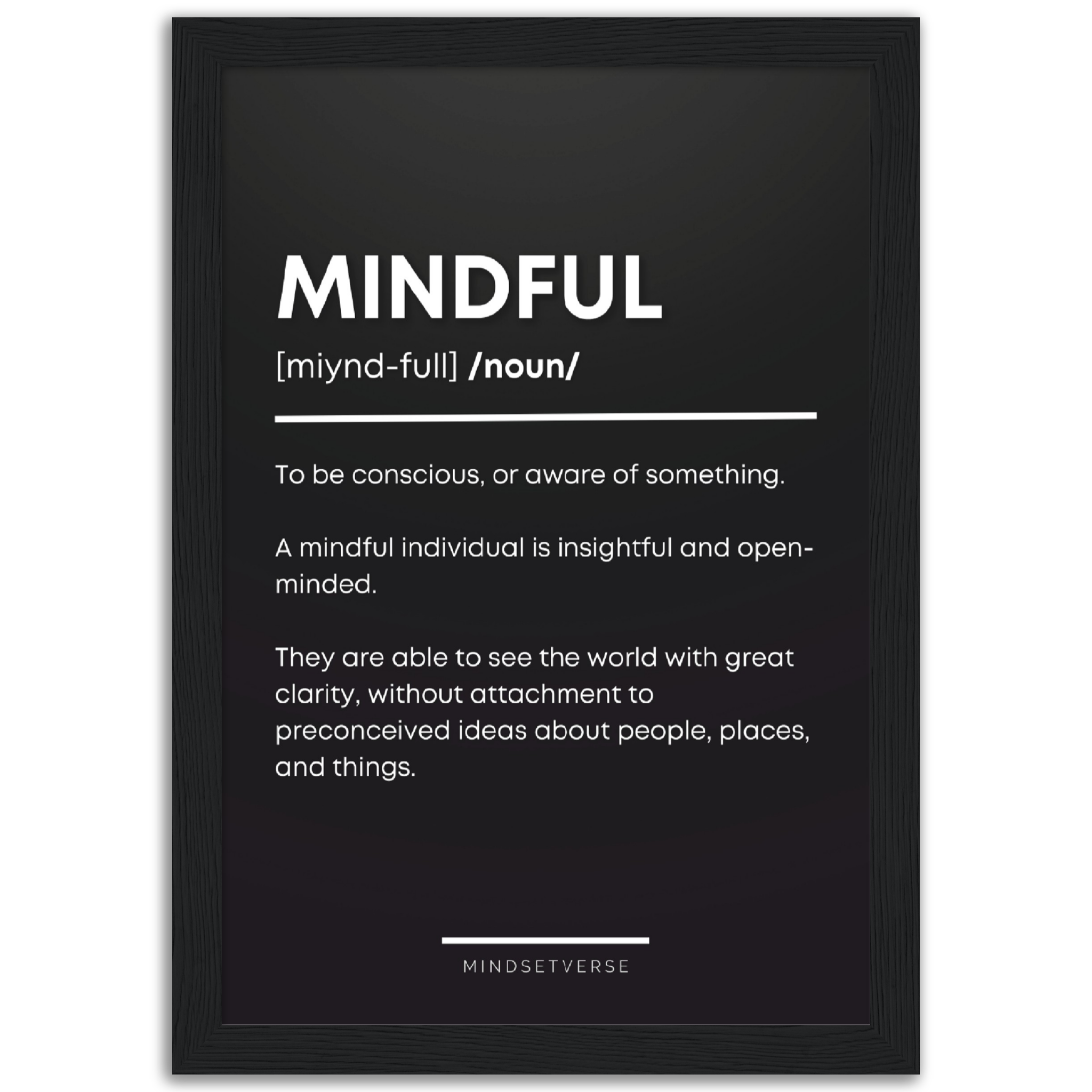 Mindful Definition Framed Poster