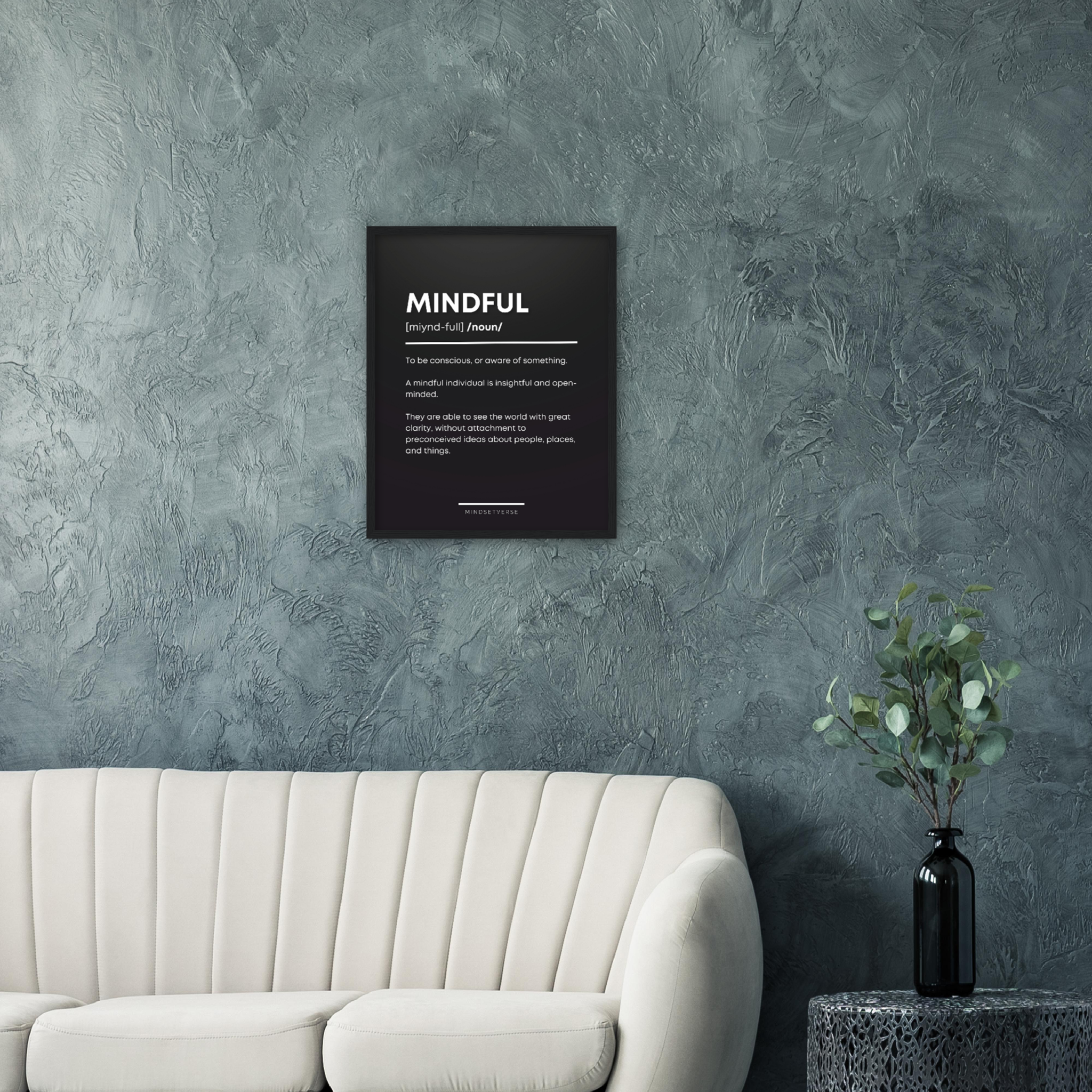 Mindful Definition Framed Poster