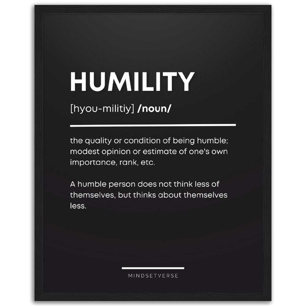 Humility Definition Framed Poster – Mindsetverse