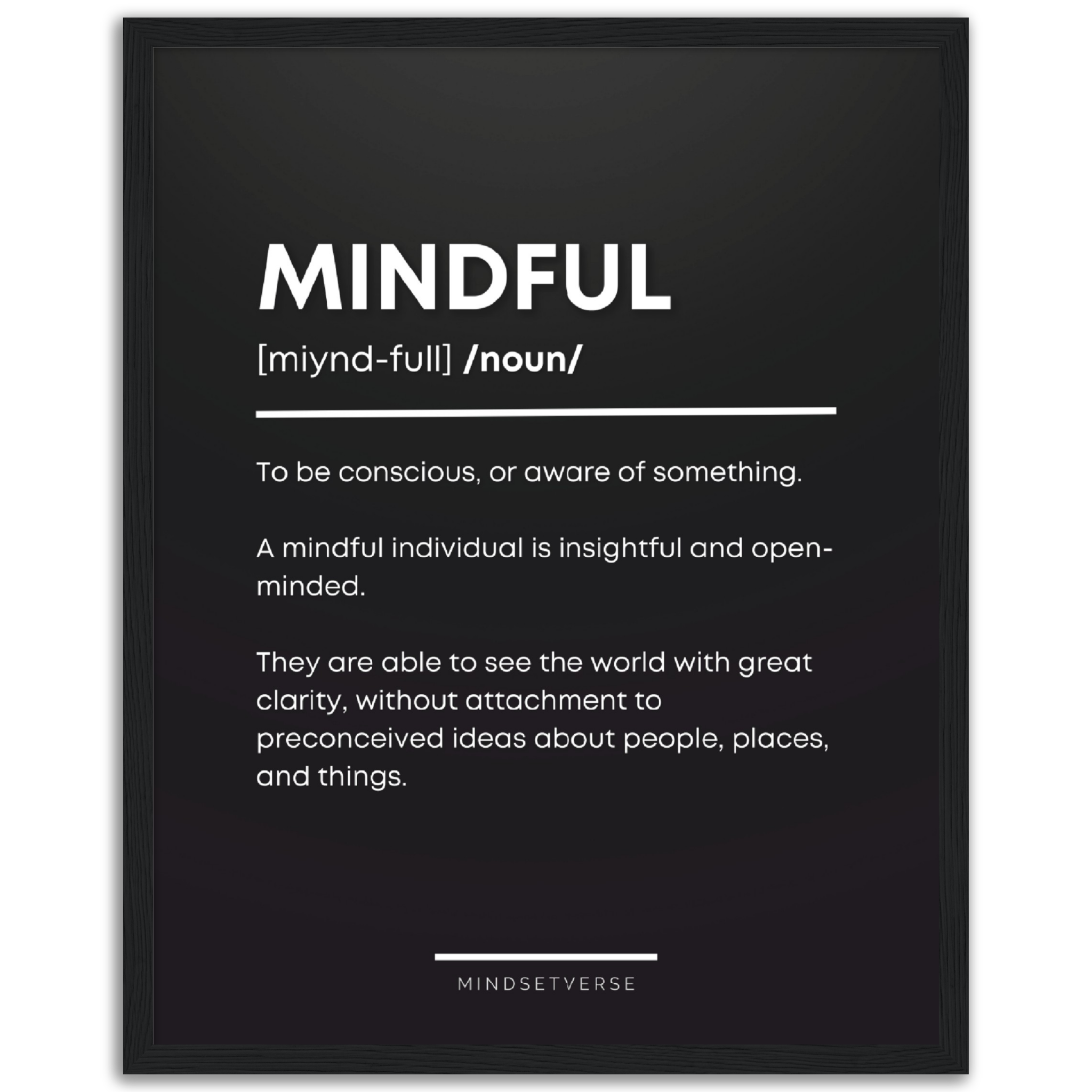 Mindful Definition Framed Poster