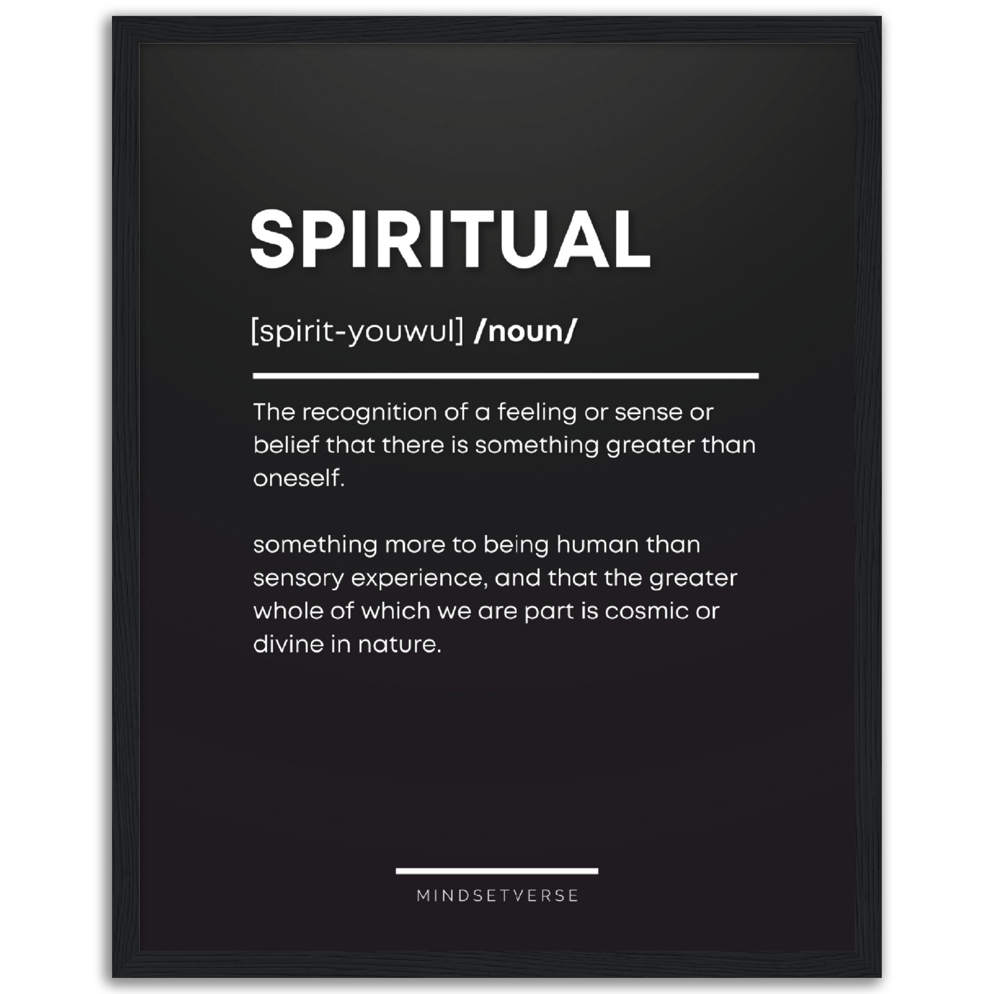 Spiritual Definition Framed Poster