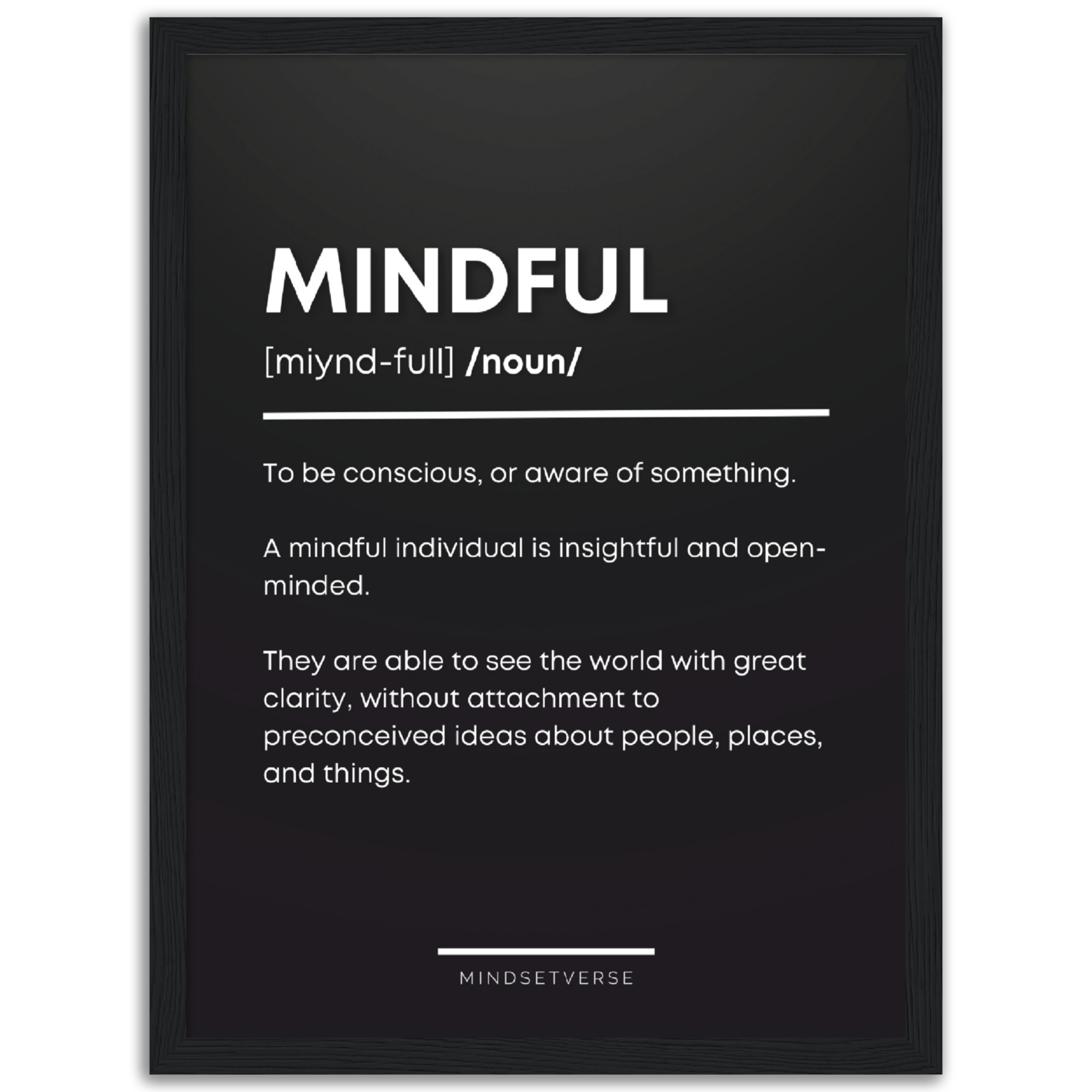 Mindful Definition Framed Poster