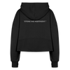 Women's Empowerment Half Zip Cropped Hoodie - black