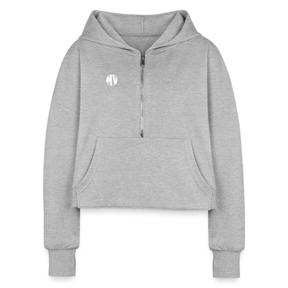 Women's Empowerment Half Zip Cropped Hoodie - heather gray