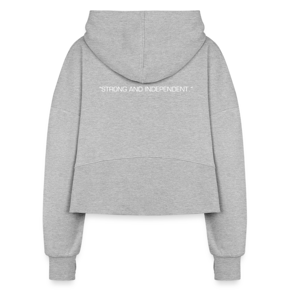 Women's Empowerment Half Zip Cropped Hoodie - heather gray