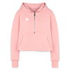 Women's Empowerment Half Zip Cropped Hoodie - light pink