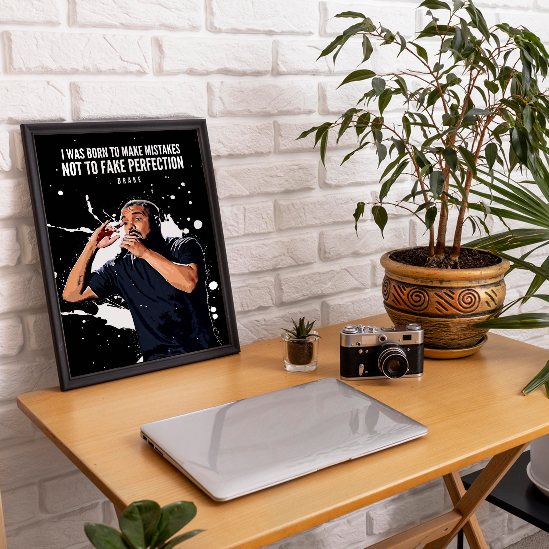 Drake Paint Splash Icon Framed Poster