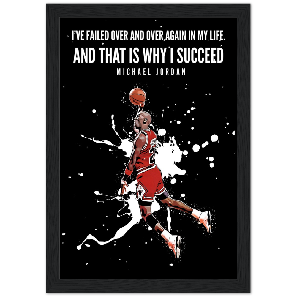 Michael Jordan Mindset Icon Framed Poster - Paint Splash