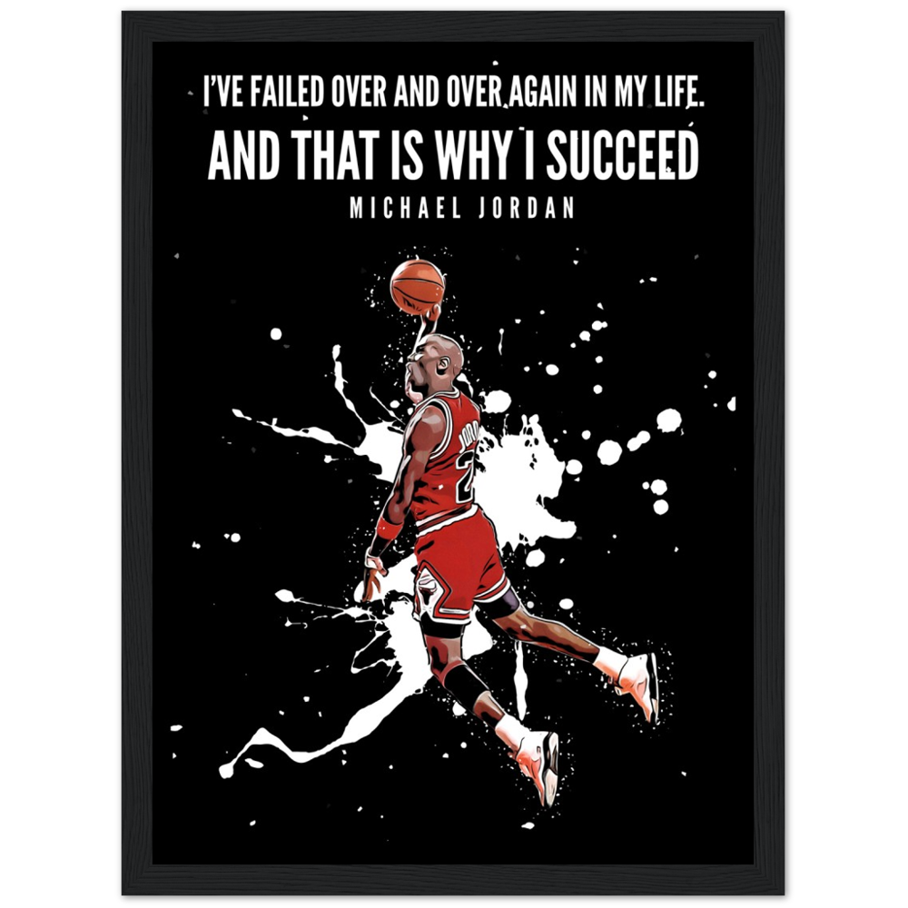 Michael Jordan Mindset Icon Framed Poster - Paint Splash