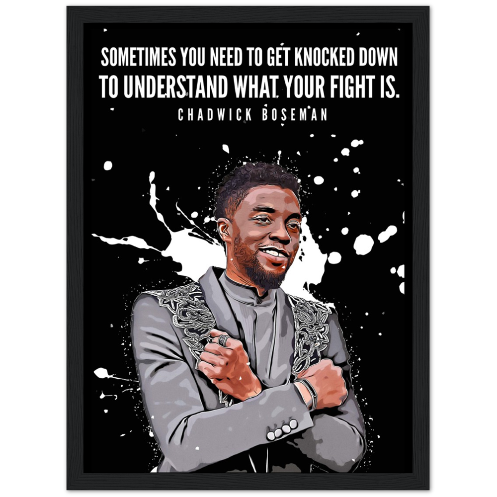 Chadwick Boseman Paint Splash Icon Framed Poster