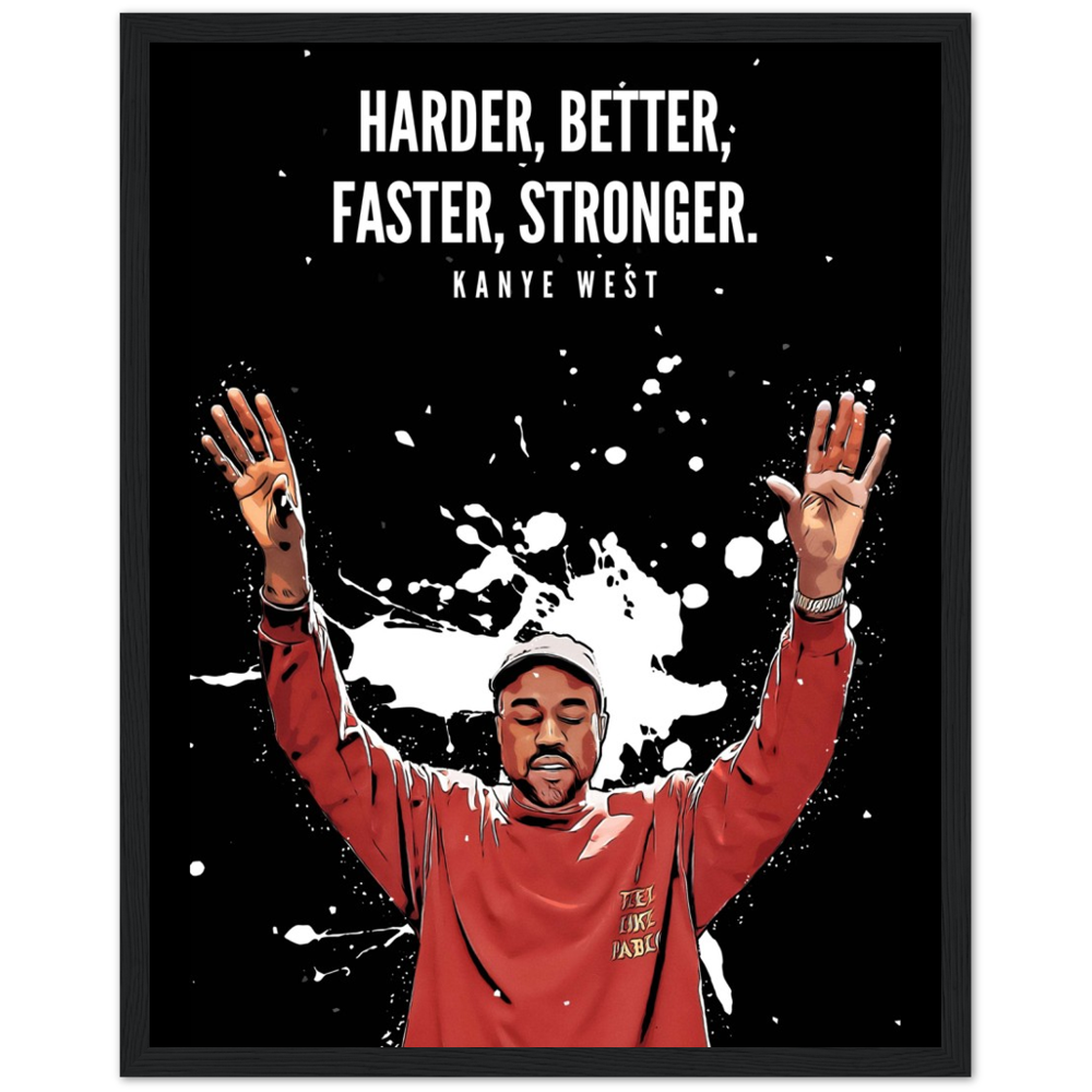 Kanye West Mindset Icon Framed Poster - Paint Splash