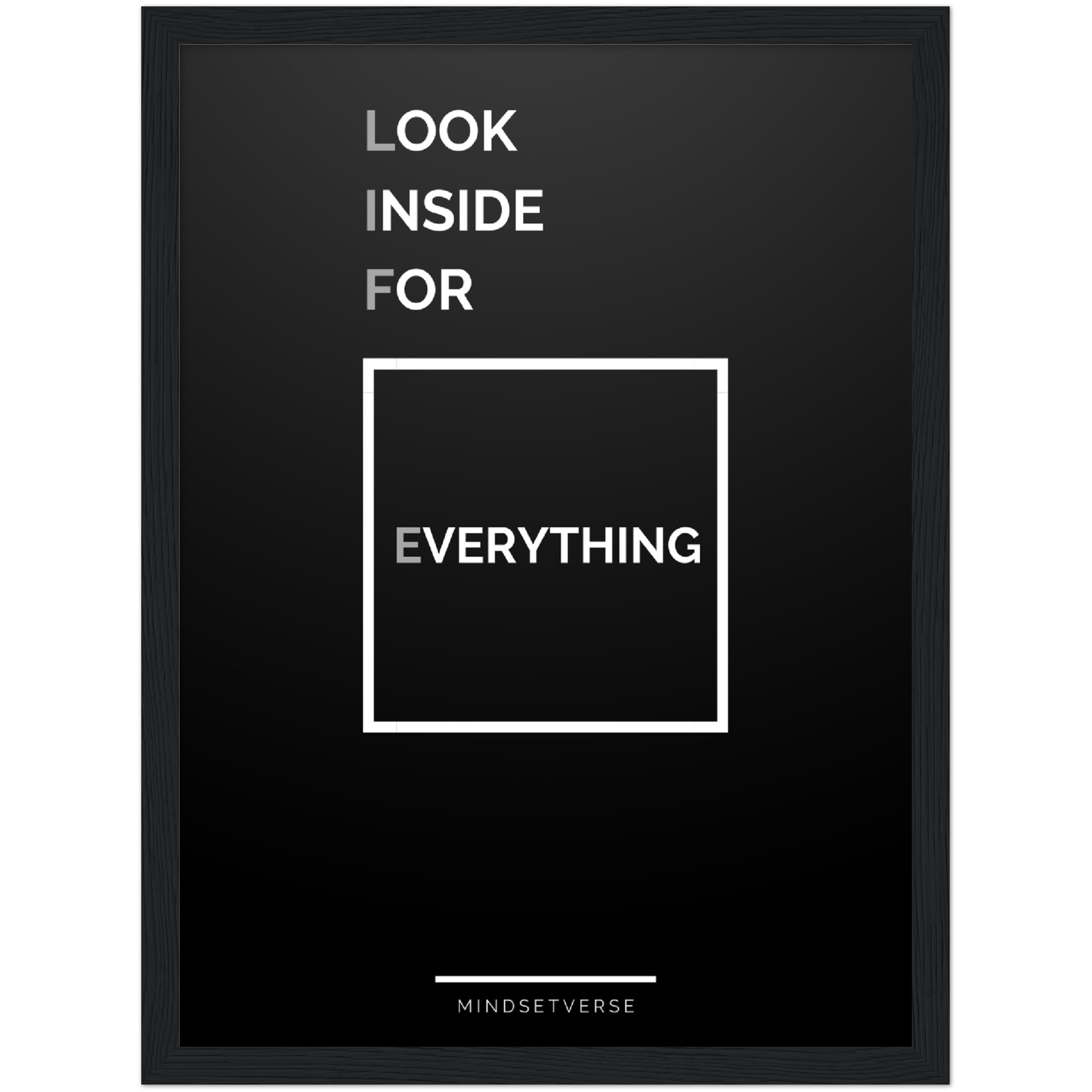 Look Inside for Everything (LIFE) Framed Poster