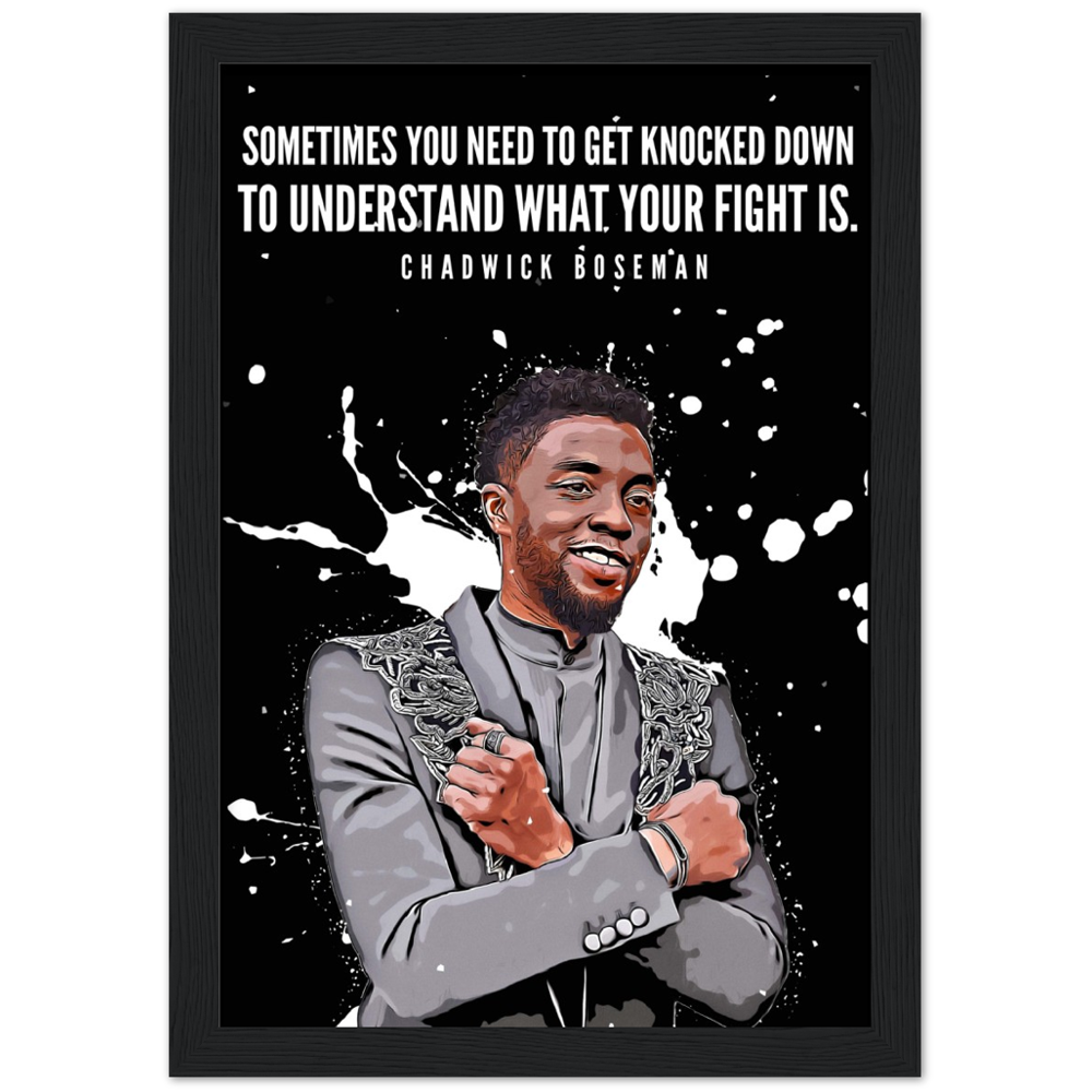 Chadwick Boseman Paint Splash Icon Framed Poster