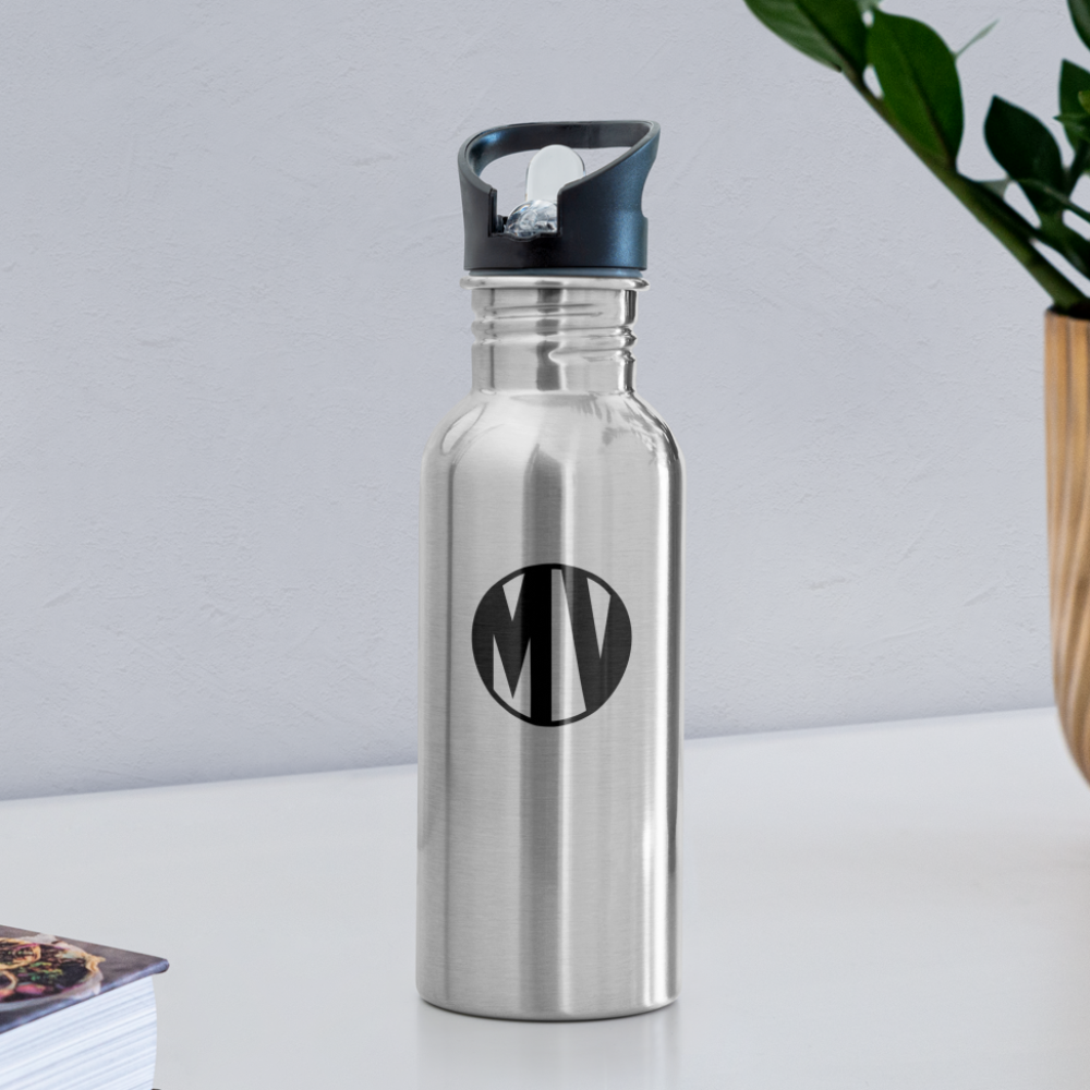 Mindsetverse Inspiration Water Bottle - White - silver